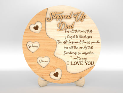 Dad Heart Keepsake Sign SVG Laser Cut File for xTool and Glowforge
