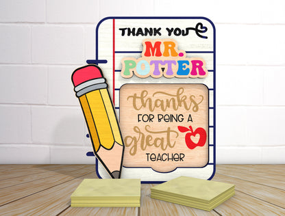 Teacher Sticky Note Holder SVG Bundle for Glowforge and LightBurn