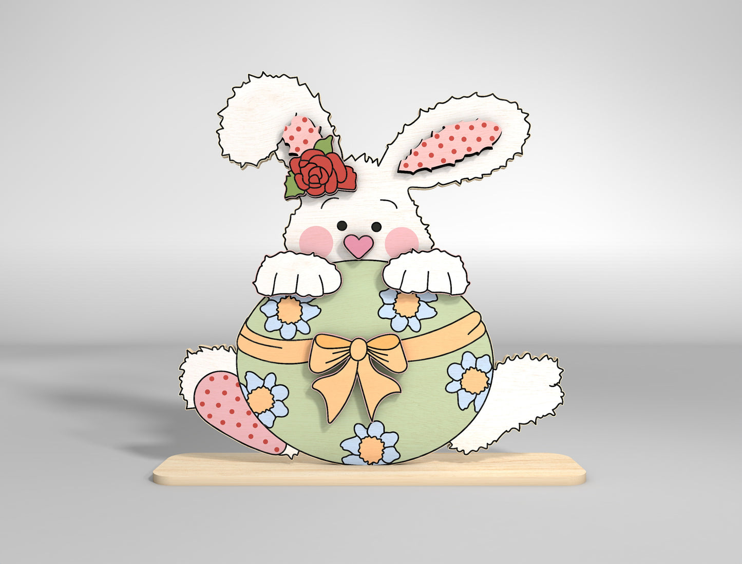 Easter Bunny Stand SVG Bundle Cute 6 Designs Laser Cut for LightBurn and xTool