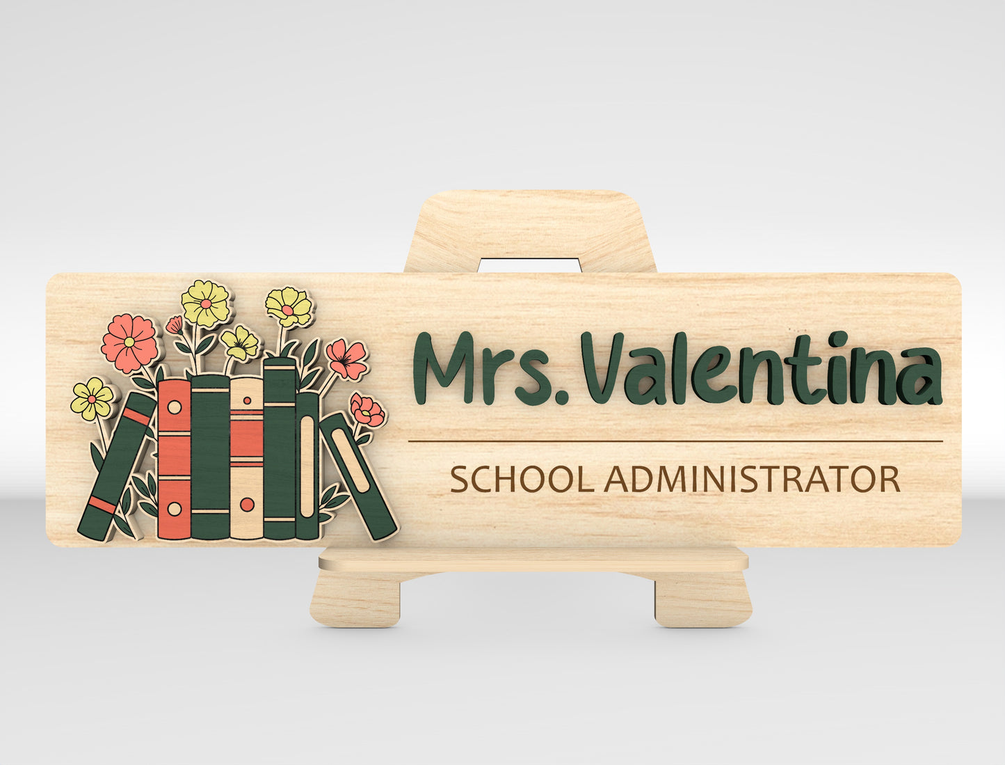 Personalized Teacher Name Plate SVG Laser Cut File for Glowforge Users