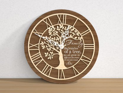 Tree of Life Wall Clock SVG Bundle for Glowforge and LightBurn