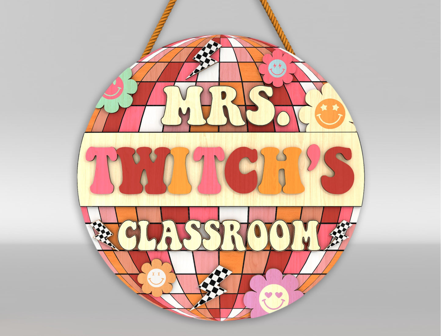 Personalized Classroom Door Hanger SVG Laser Cut File for Glowforge and xTool