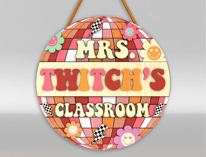 Personalized Classroom Door Hanger SVG Laser Cut File for Glowforge and xTool