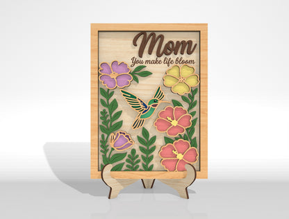 Hummingbird Floral Frame SVG Bundle for Glowforge and LightBurn
