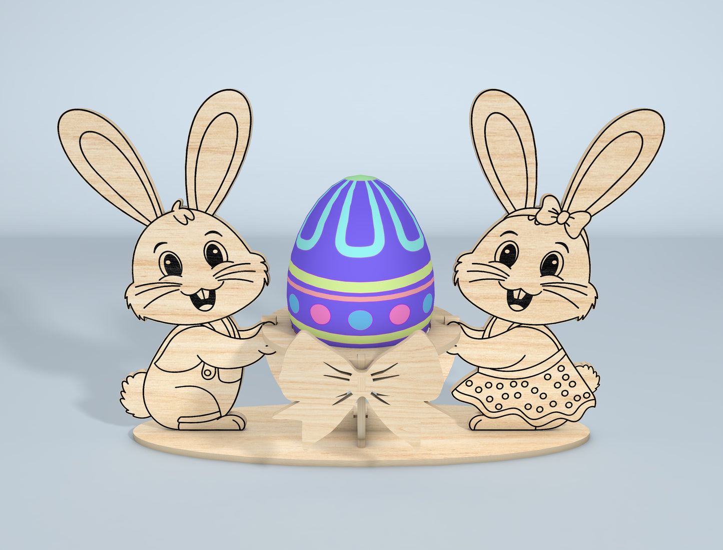 Animal Egg Stand SVG Bundle Easter Egg Holder for Glowforge and xTool