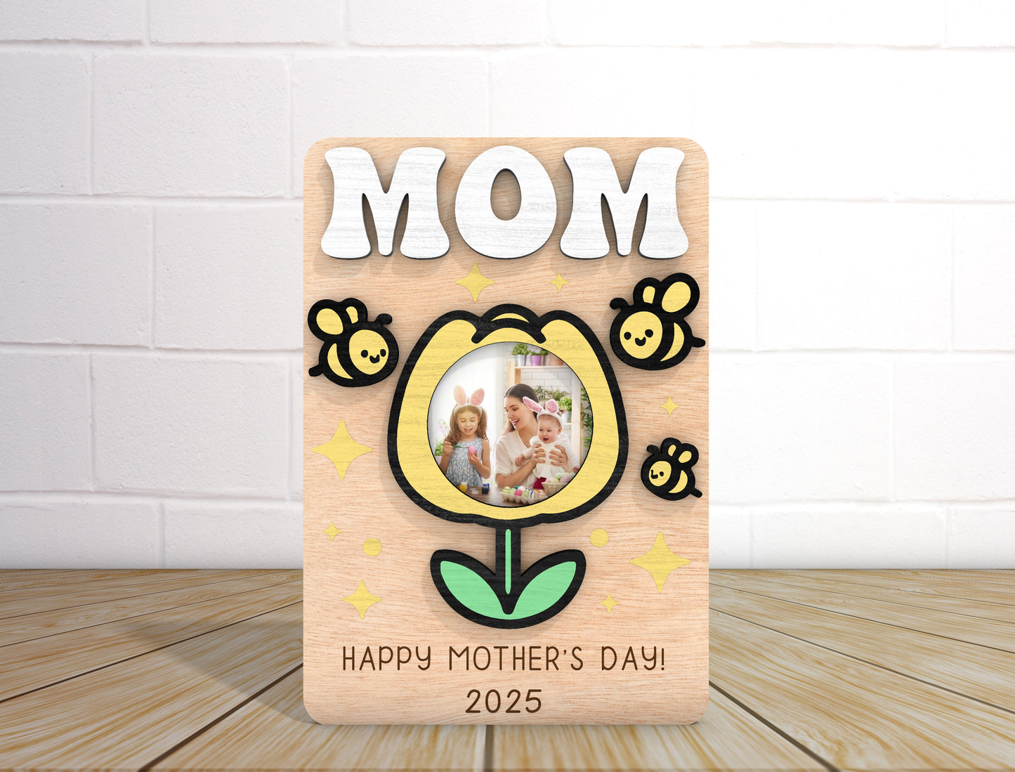 Mom Tulip Photo Frame SVG Bundle Mother's Day for LightBurn and xTool