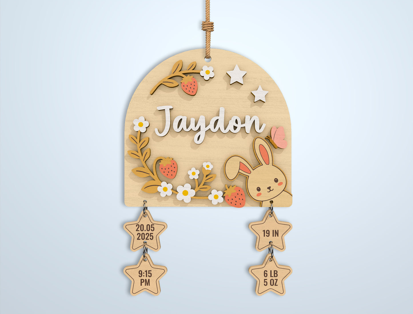 Baby Birth Stats Sign Bundle SVG File for Glowforge and xTool