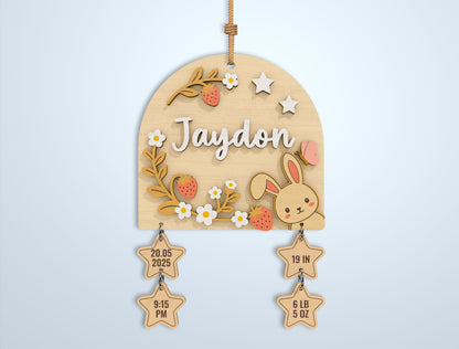Baby Birth Stats Sign Bundle SVG File for Glowforge and xTool