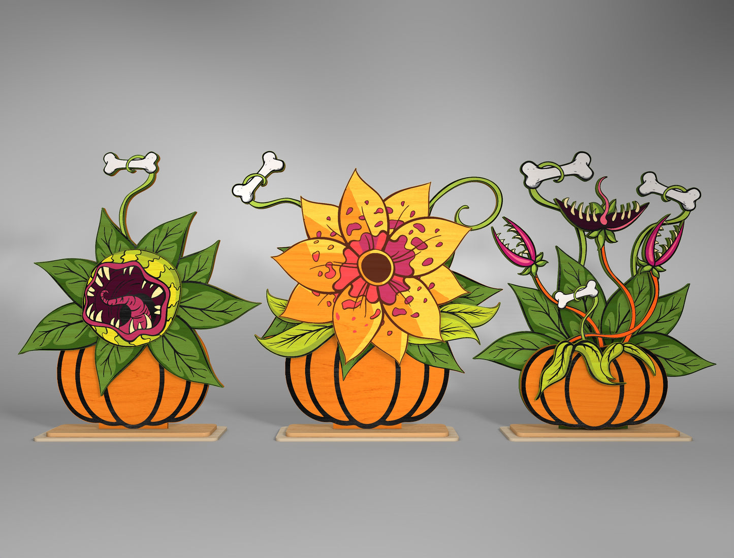 Halloween Carnivorous Plant Multilayer SVG for Glowforge xTool LightBurn