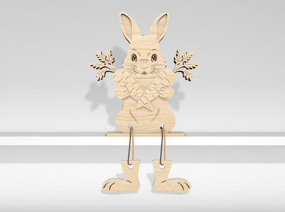 12 Easter Bunny Shelf Sitters SVG Laser Cut File for Glowforge and xTool