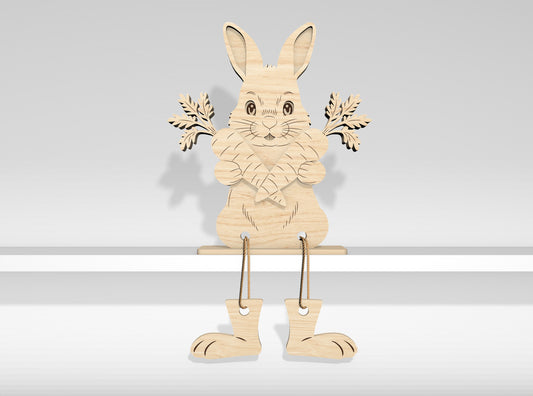 12 Easter Bunny Shelf Sitters Laser Cut File, SVG Ready to Cut for Glowforge, xTool, LightBurn, etc.