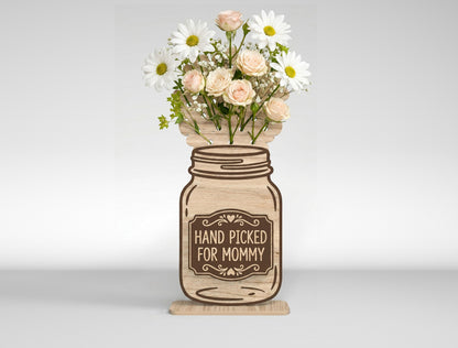 Mother's Day Flower Holder SVG Bundle Laser Cut File for LightBurn and xTool