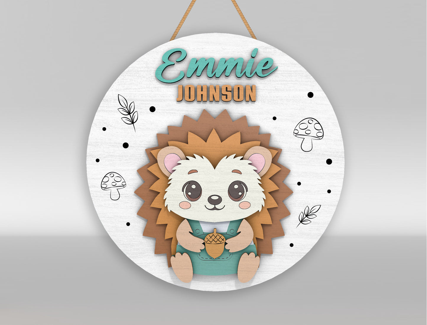Personalized Cute Woodland Animal Nursery Sign SVG for xTool and Glowforge