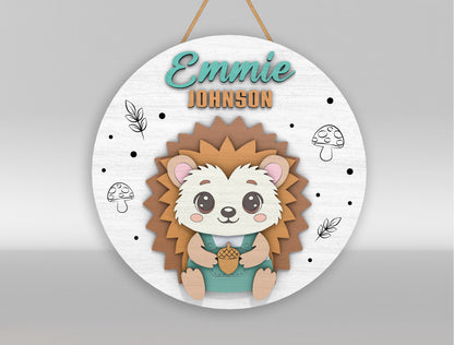 Personalized Cute Woodland Animal Nursery Sign SVG for xTool and Glowforge