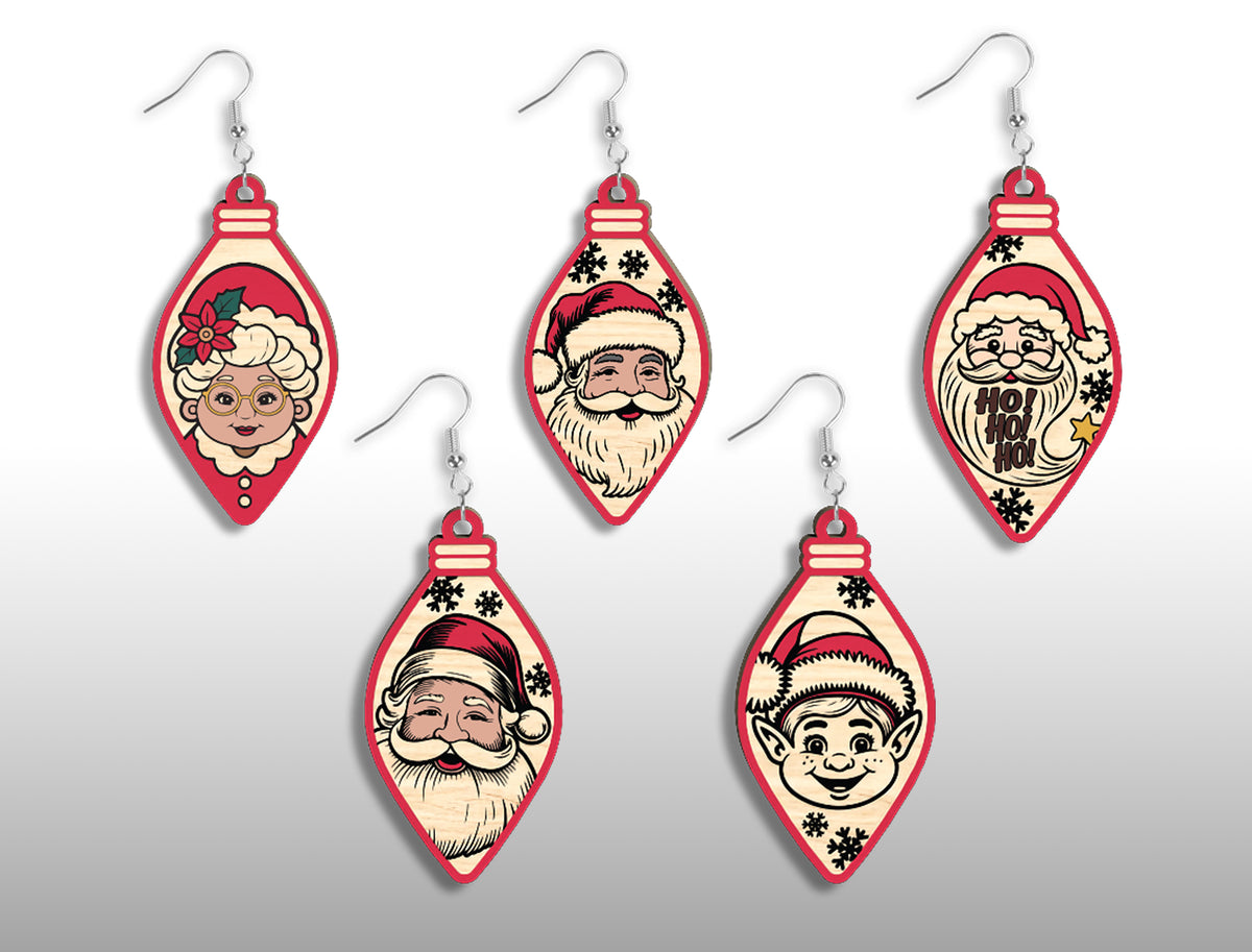 Christmas Light Bulb Ornament SVG Engraved Laser Cut File