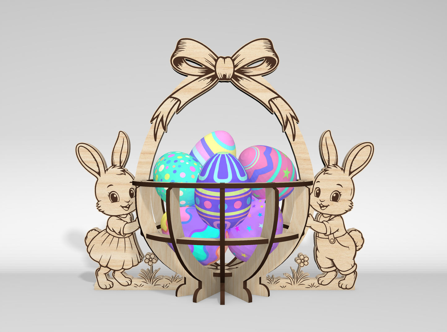 9 Easter Basket Egg Holder Bundle SVG Laser Cut for Glowforge and xTool