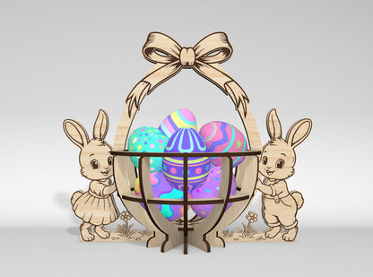 9 Easter Basket Egg Holder Bundle SVG Laser Cut for Glowforge and xTool