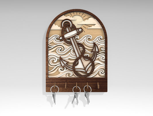 Coastal Key Holder SVG Bundle Laser Cut File for Glowforge Users