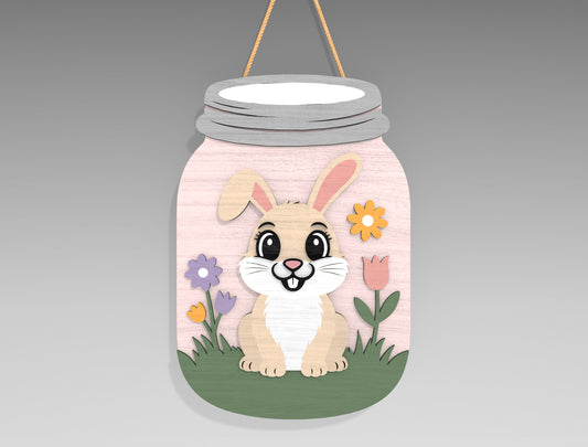 9 Easter Mason Jar Door Hangers SVG Bunny He Is Risen for LightBurn and xTool