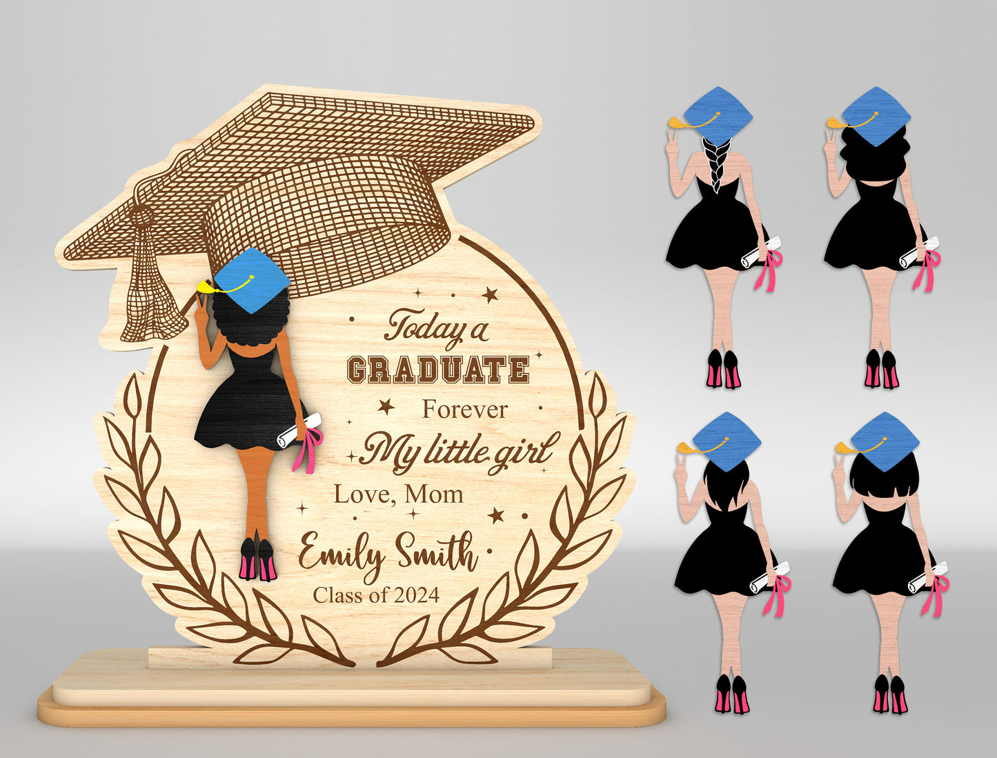 Personalized Graduation Girl Sign SVG for Glowforge and LightBurn