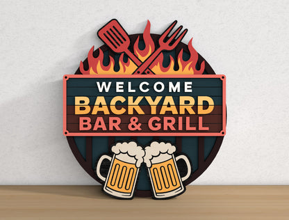 Backyard Bar and Grill SVG Bundle for Glowforge, xTool, and LightBurn