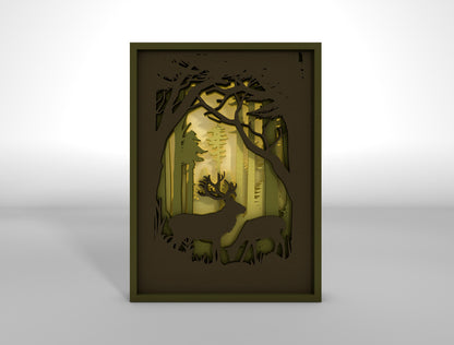 Forest Wall Hanging SVG Multilayer for Glowforge and xTool Laser Cut File