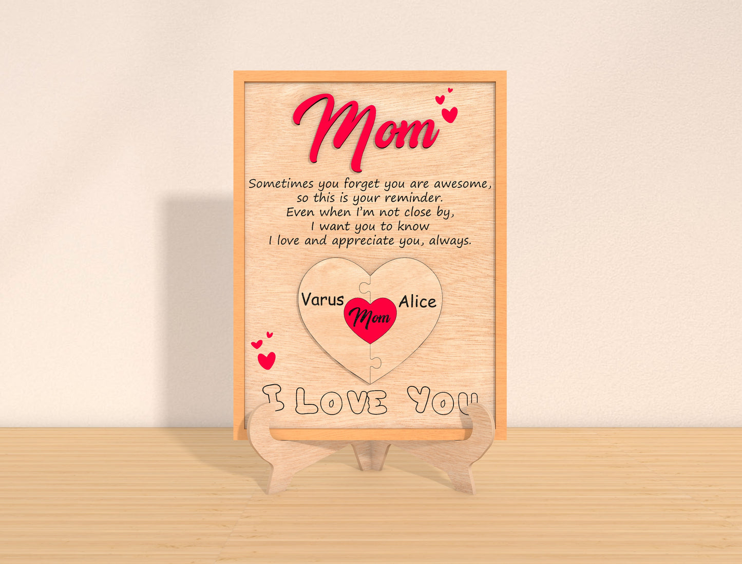 Mom Heart Quote Sign SVG Sometimes You Forget for LightBurn and xTool