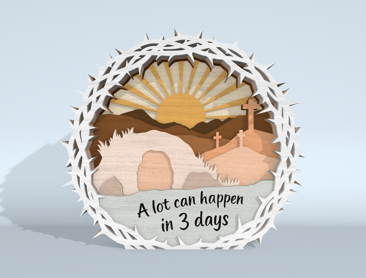 Easter Cross Multilayer SVG Bundle Jesus Scene for Glowforge and xTool