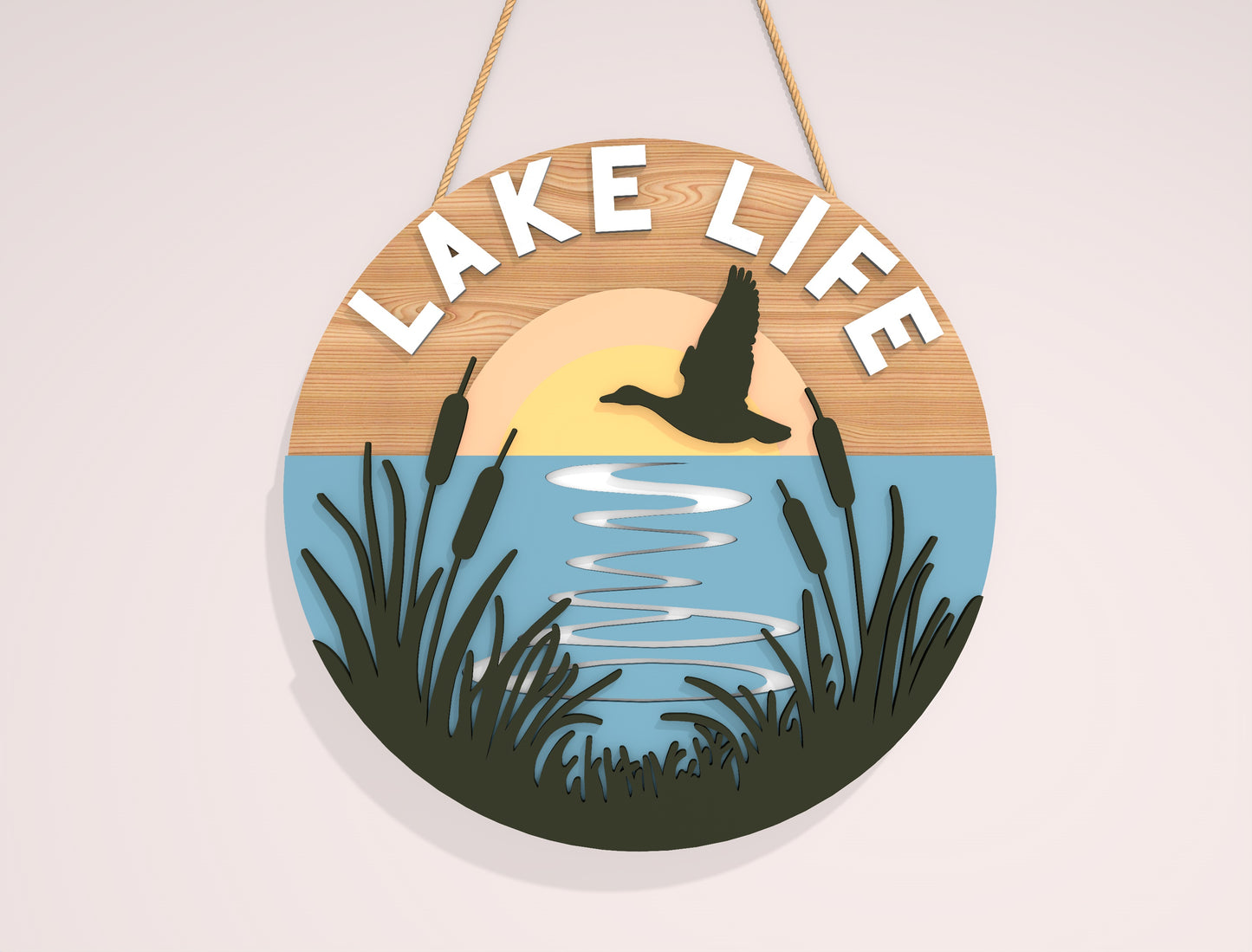 “Lake Life” Door Sign SVG Laser Cut File for Glowforge and xTool