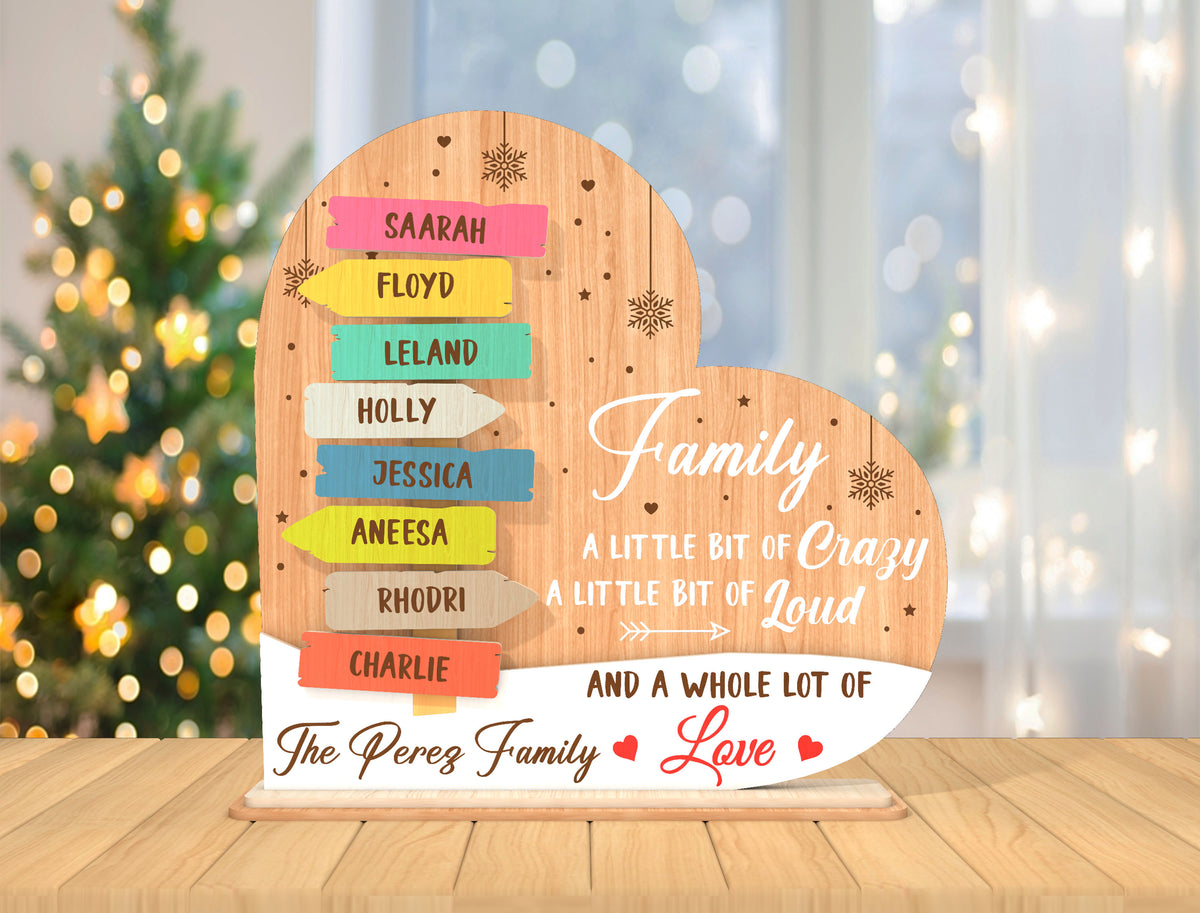 Personalized Family Name Sign SVG Laser Cut Tabletop Decor