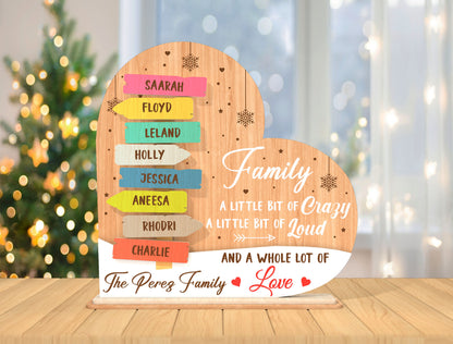 Personalized Family Name Sign SVG Laser Cut Tabletop Decor