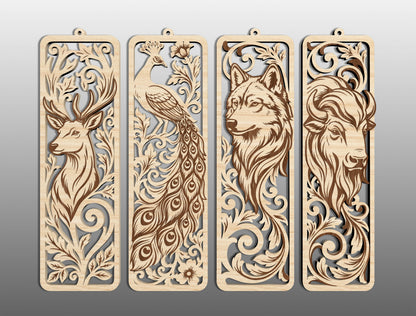 Woodland Animal Bookmark SVG Bundle 26 Designs for LightBurn Glowforge xTool