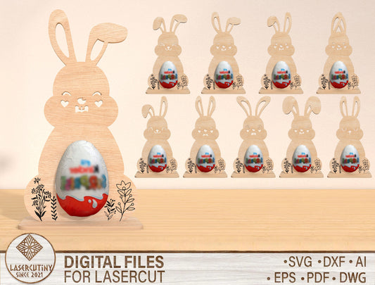 Bunny Egg Display Holder SVG Bundle 9 Designs for LightBurn and xTool