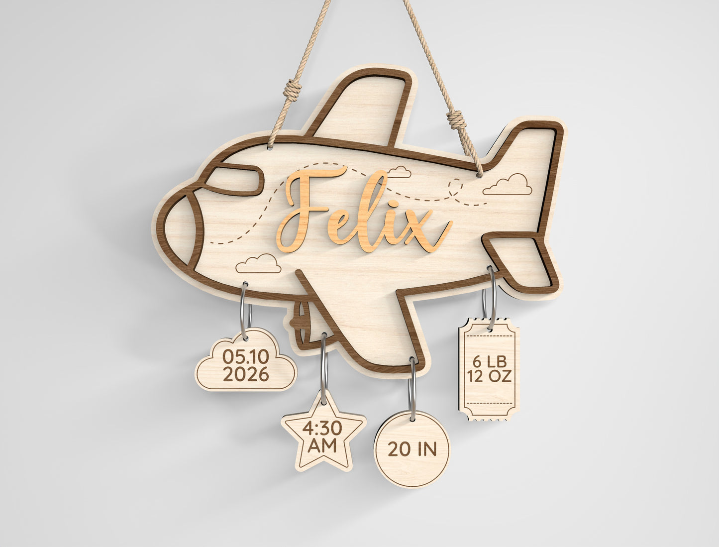 Baby Nursery Name Sign SVG File for Glowforge and xTool