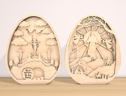 Multilayer Empty Tomb Cross Light SVG Bundle for Glowforge and xTool