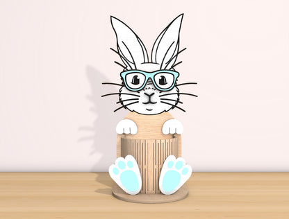 Bunny Basket SVG Bundle Cute Rabbit Egg Holder Glasses for Glowforge