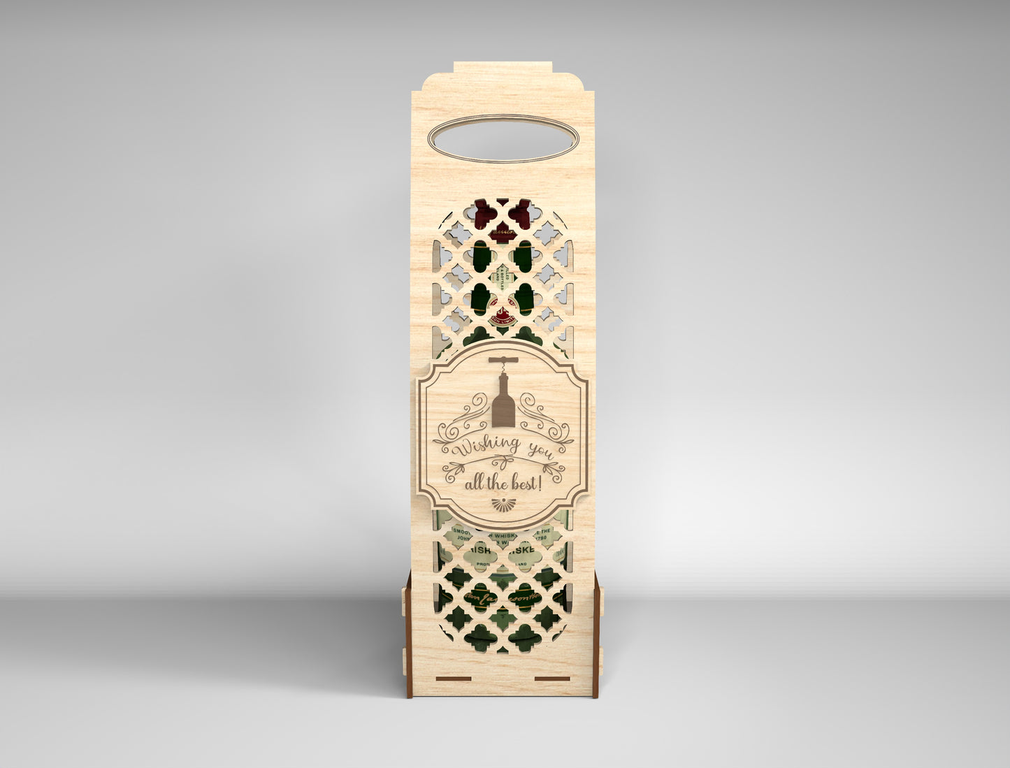 Wooden Wine Bottle Gift Box Bundle SVG Laser Cut File for xTool and Glowforge