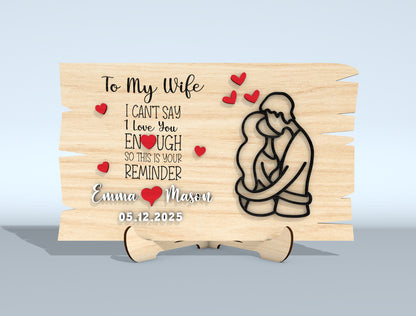 My Wife I Can’t Live Without You Laser Cut File | Couple Love Puzzle SVG | Romantic Wooden Sign Design | Glowforge, xTool, LightBurn, etc.