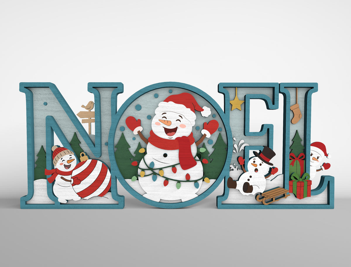 3D Layered Christmas Word Sign SVG Bundle 2