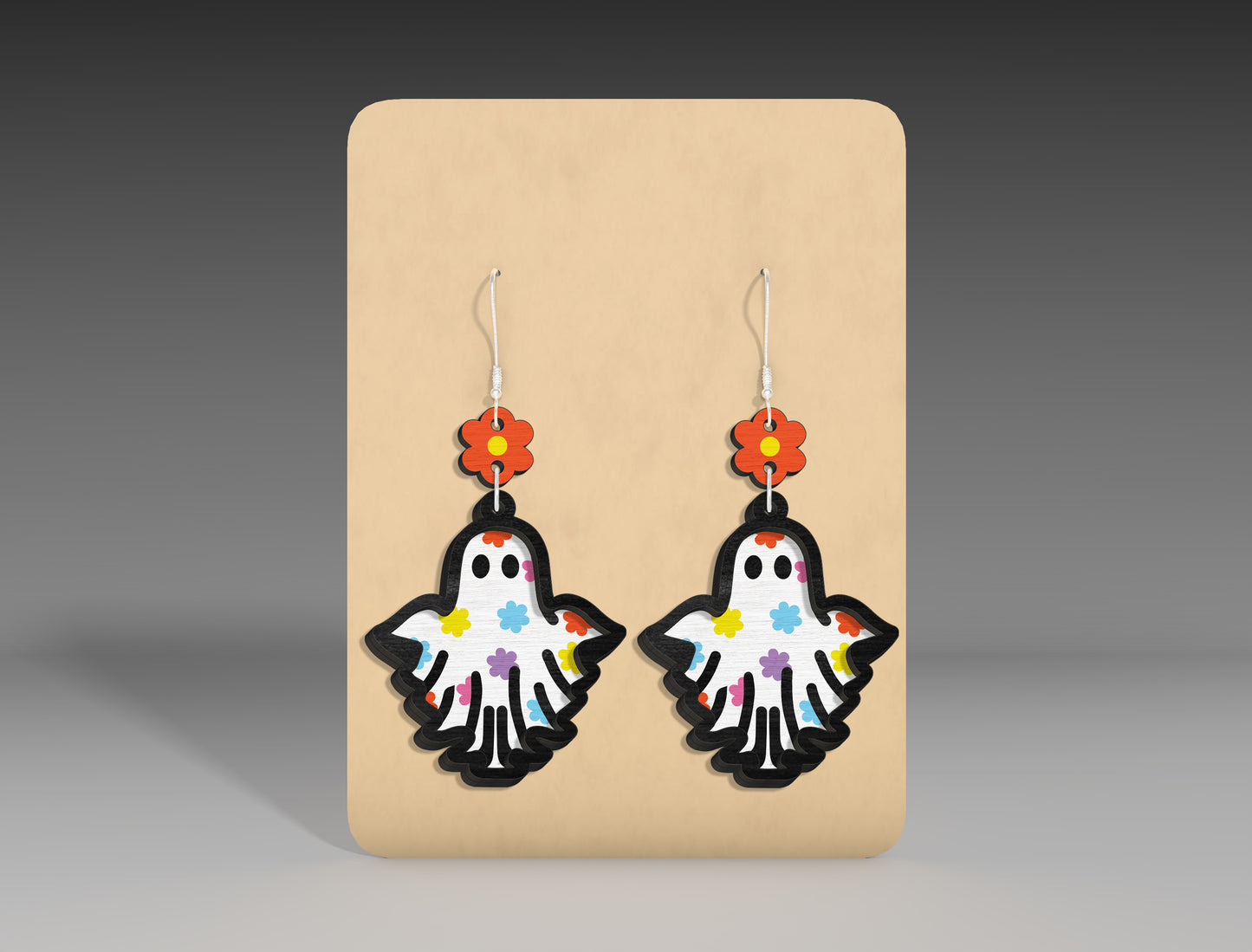 Halloween Floral Ghost Earrings SVG Bundle 3 Designs for xTool LightBurn Glowforge