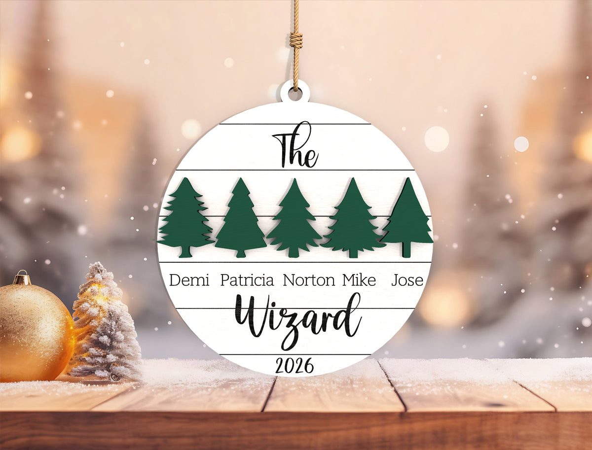 Personalized Family Christmas Tree Ornament SVG Laser Cut Fi 2