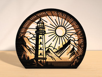 Lighthouse Lantern SVG Bundle Laser Cut File for Glowforge and LightBurn
