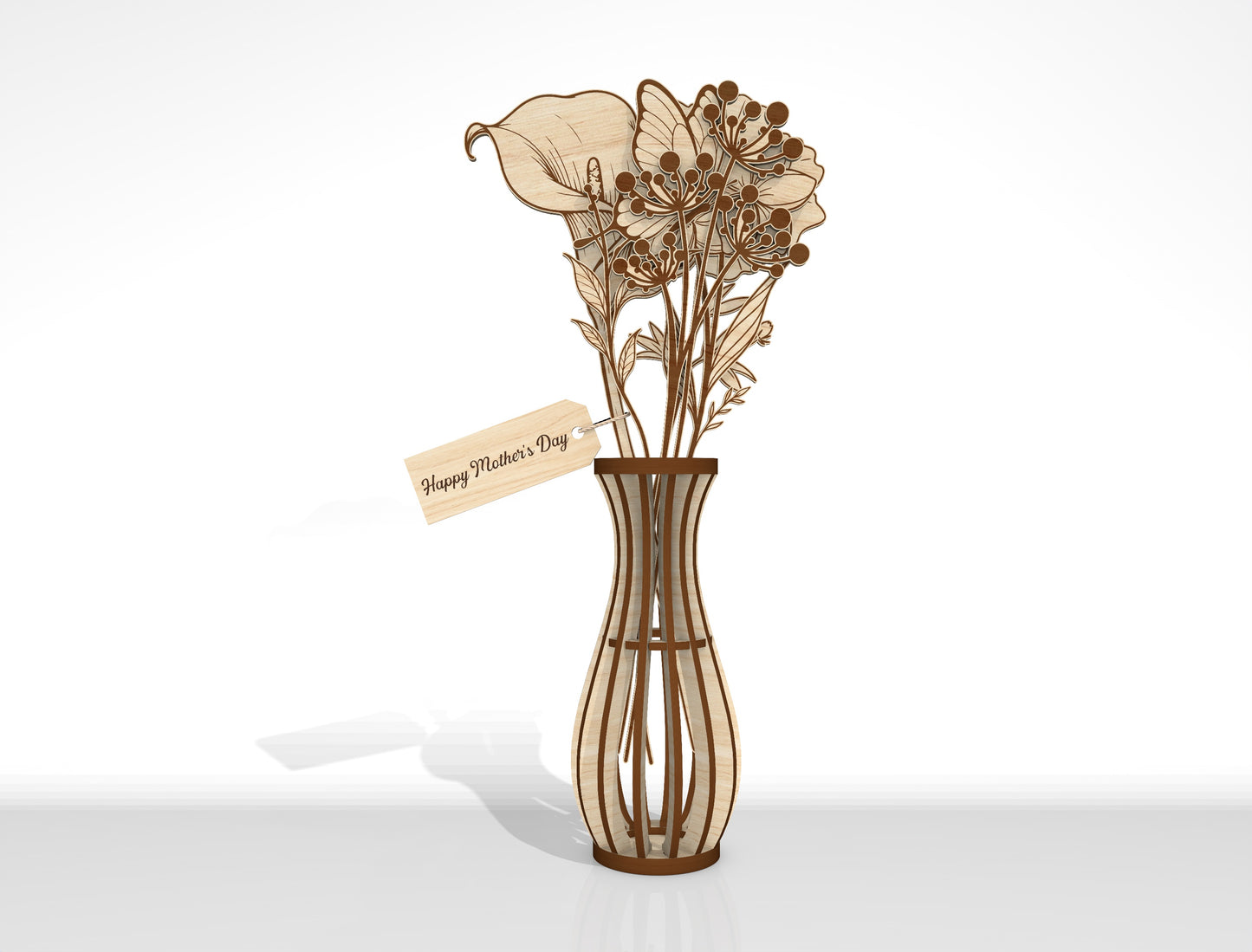 Slot-In Interchangeable Flower Vase SVG Laser Cut File for Glowforge and LightBurn