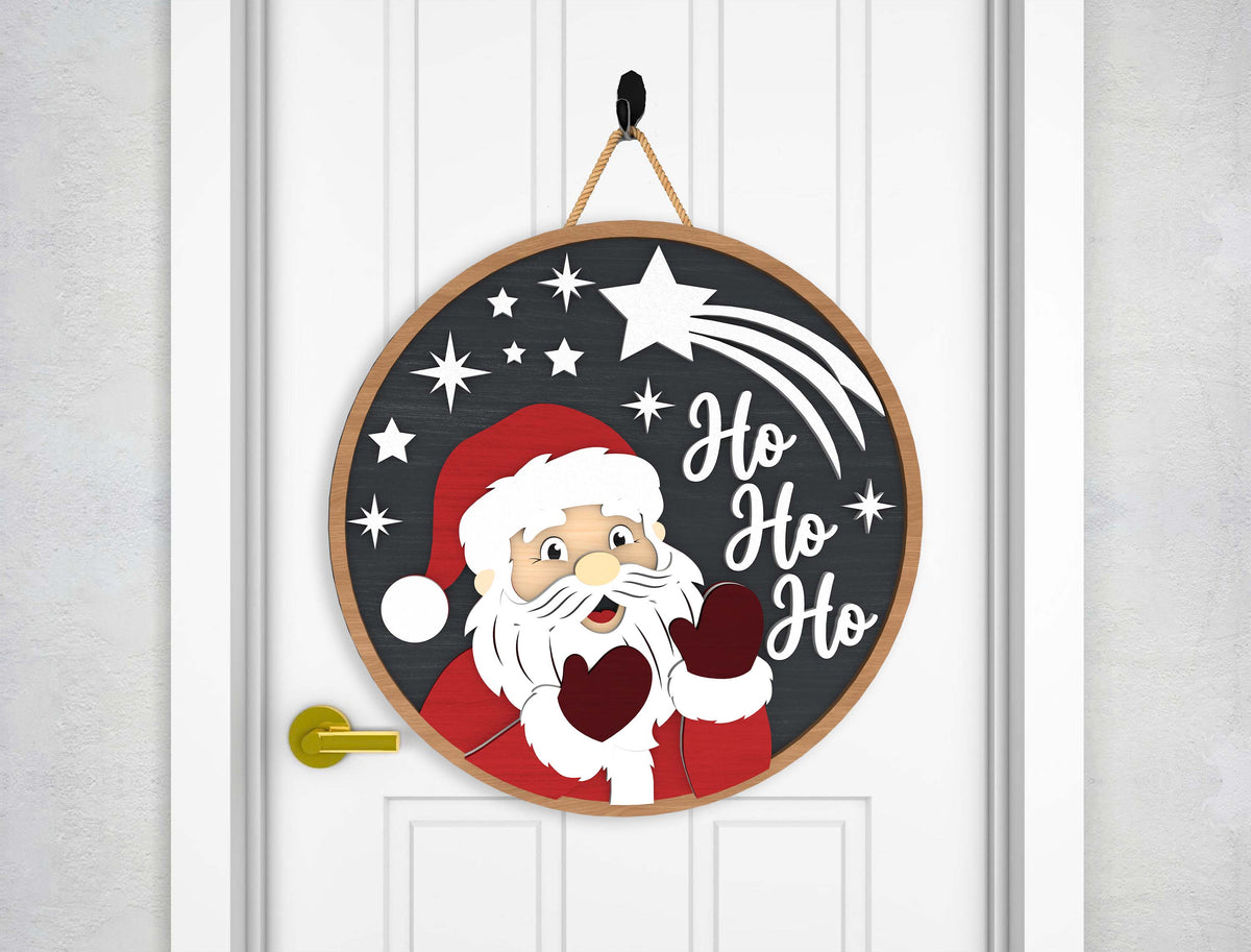 Christmas Door Hanger SVG Bundle Santa Reindeer Designs 3