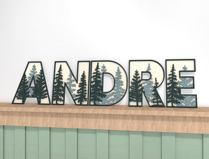 Forest Alphabet Letter SVG Bundle for Glowforge and LightBurn