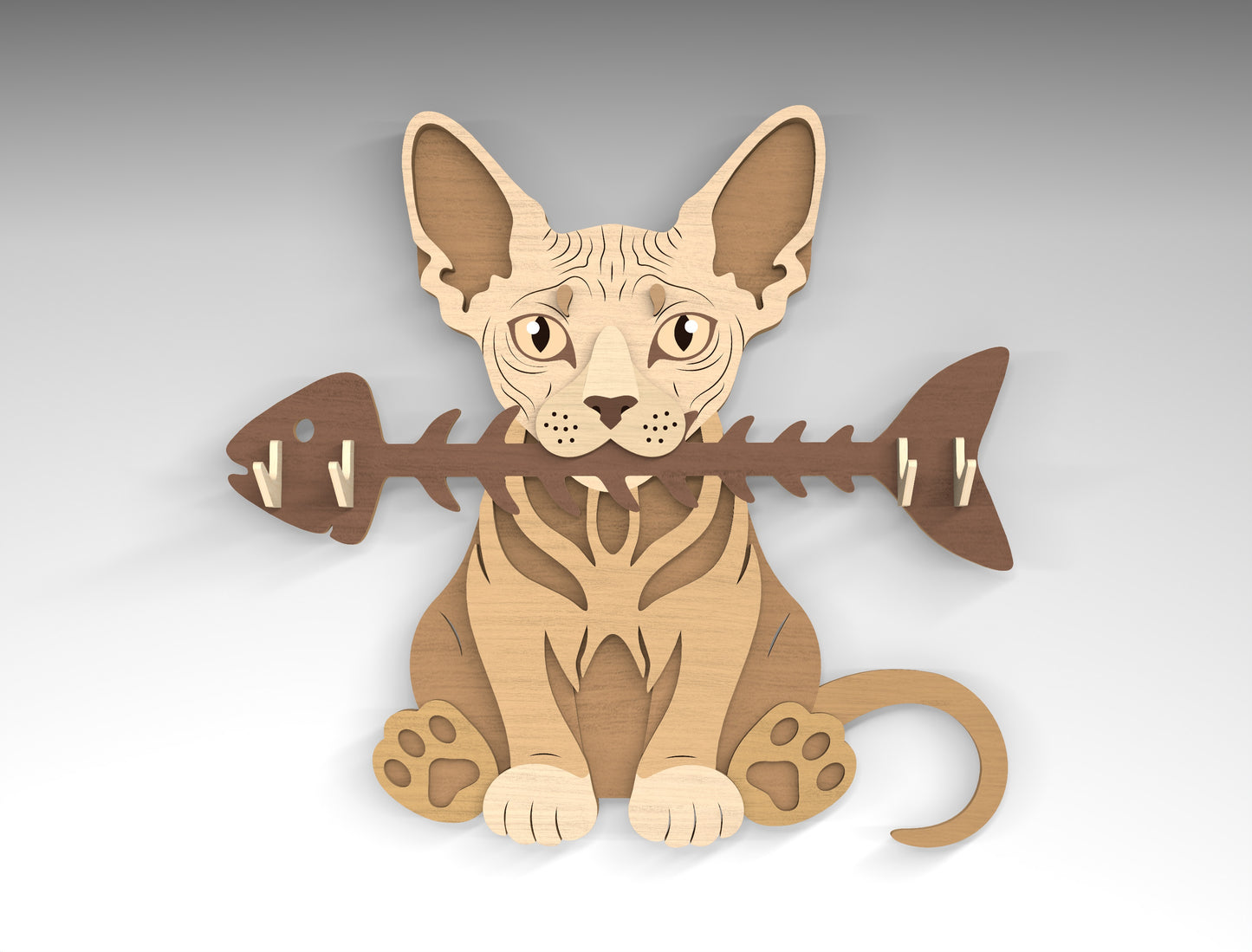 Cat Breed Key Holder SVG Bundle for Glowforge and LightBurn