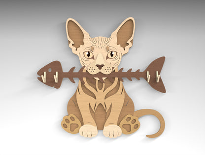 Cat Breed Key Holder SVG Bundle for Glowforge and LightBurn