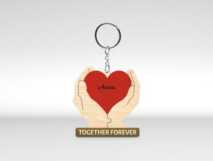 Personalized Couple Keychain SVG Custom Name Heart for xTool