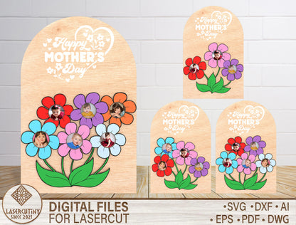 Mother's Day Flower Photo Display SVG Bundle for Glowforge and xTool