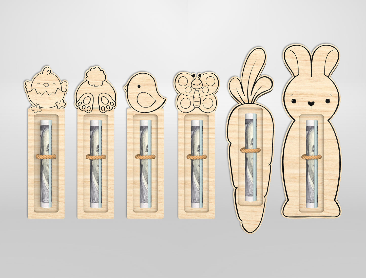 Easter Bunny Chocolate Holder SVG Bundle Candy Bar for Glowforge and xTool